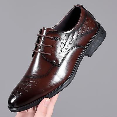Fashion Men Wedding Party Shoes Lace Up Oxford Dress Shoes Men Cow Leather Suit Shoes Footwear Wedding Formal Italian Shoes Men
