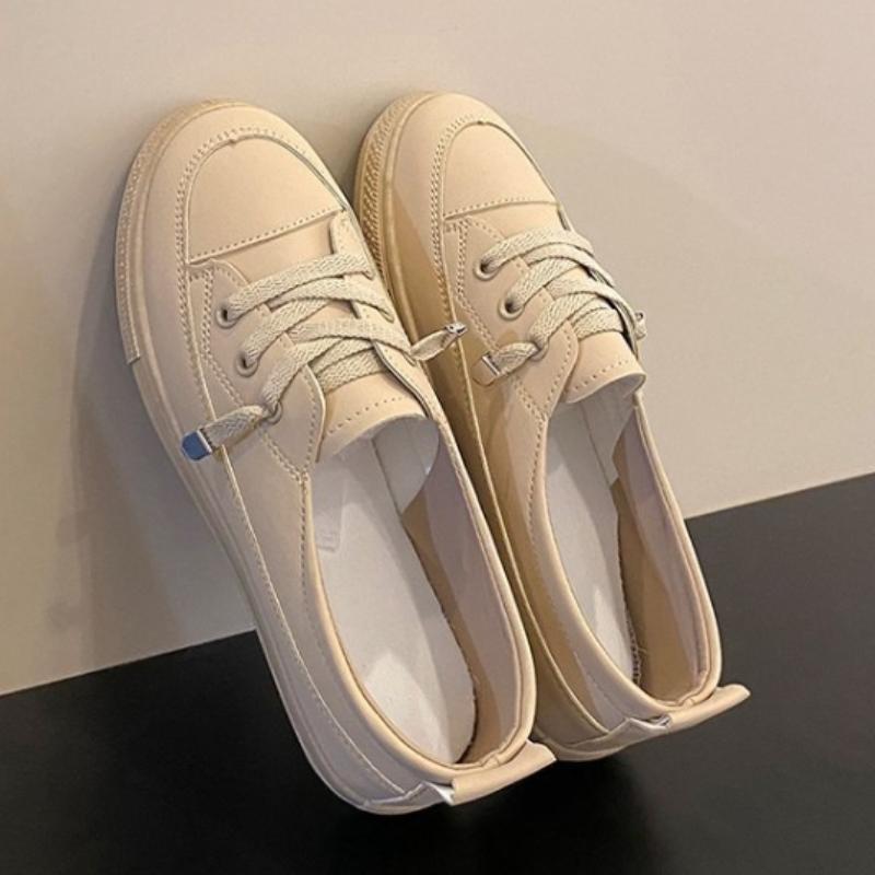 Dámské Tenisky na nízké platformě Dámské Pu Vycházkové Tenisky Mokasíny Bílé Ploché Slip on Vulcanize Boty pro volný čas