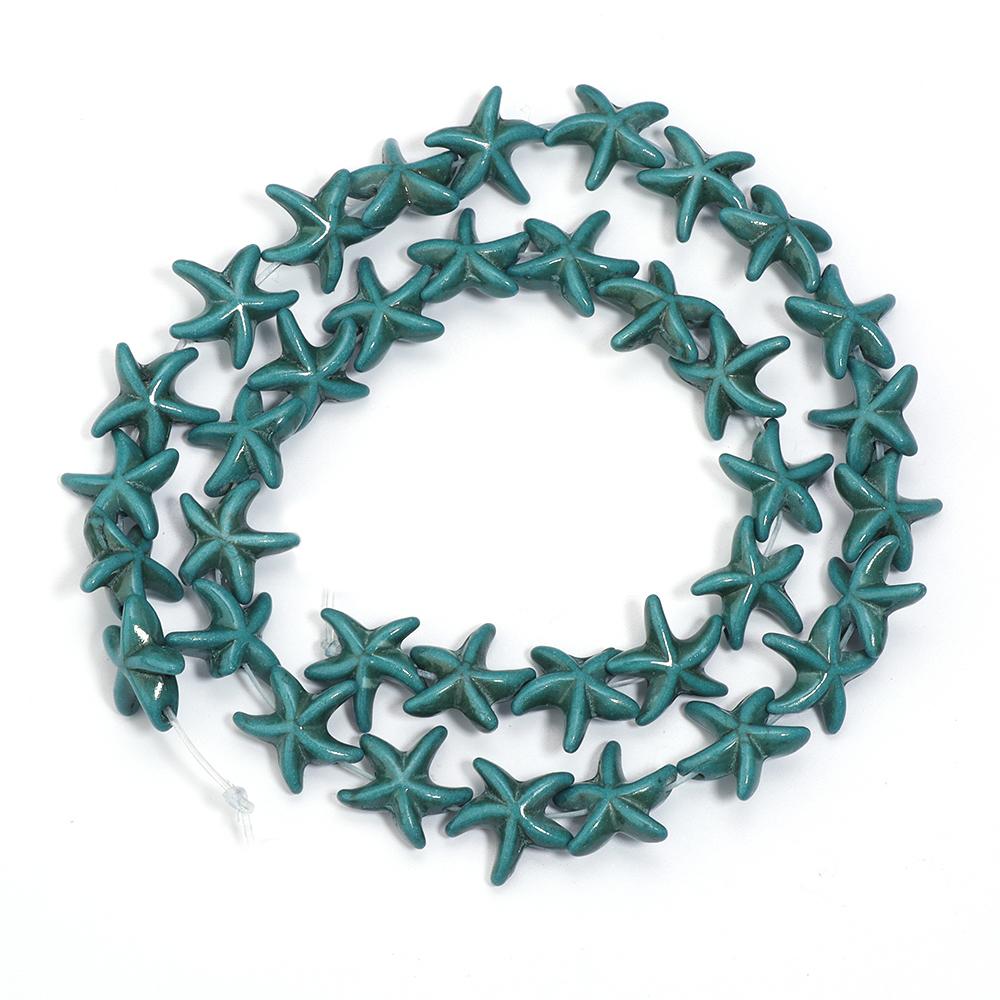 About 36pcs/Strand Starfish Turquoises Beads For Jewelry Making Loose Bead Natural Stone Beads DIY Bracelet Necklace Accessories
