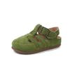 Wildledersandalen für Mädchen, rutschfeste Sohle, römische Kleinkindschuhe mit Pastellfarben, Prinzessin, Strand, Garten, Barfußschuhe 4-6 Jahre