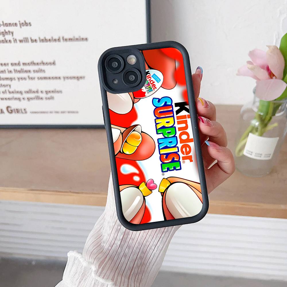 Cute Kinder Surprise Eggs Logo Phone Case For IPhone 16 15 14 Plus 13 12 11 17 Pro Max Pro Soft Cover