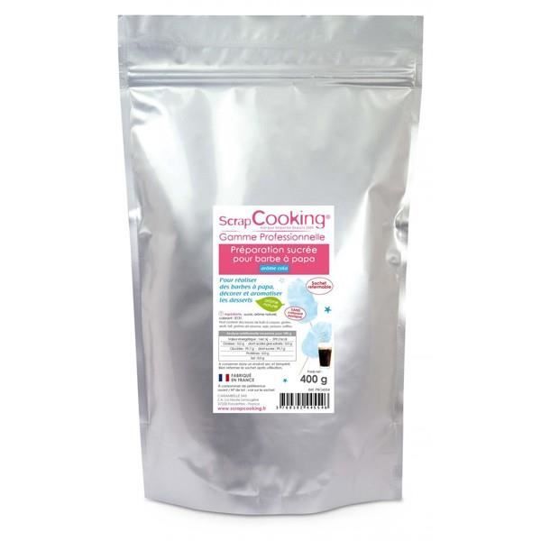 Préparation pour barbe à papa - SCRAPCOOKING - 400 g - Colorant naturel - Arôme cola