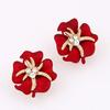 Elegant Flower Sea Star Shiny Rhinestone Ear Stud Earring Wedding Bridal Jewelry