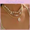 Shell Beaded Necklace With Pearl Layered Design For Women Summer