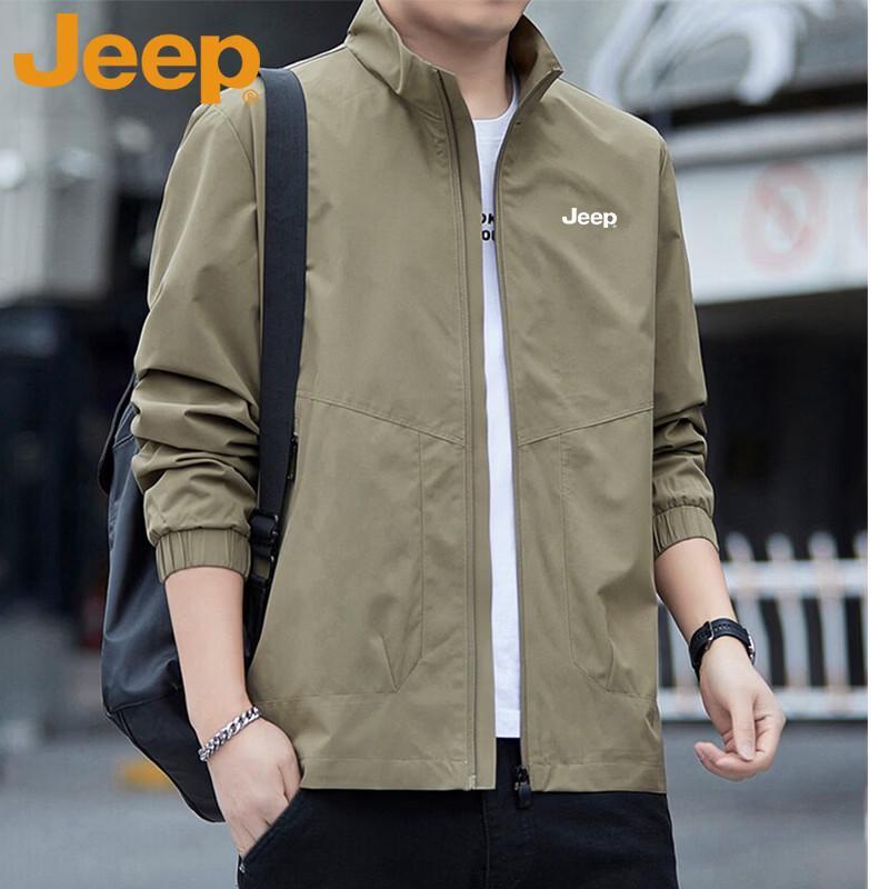 Jeep Men's Spring and Autumn Stand-Collar Windproof Casual Jacket