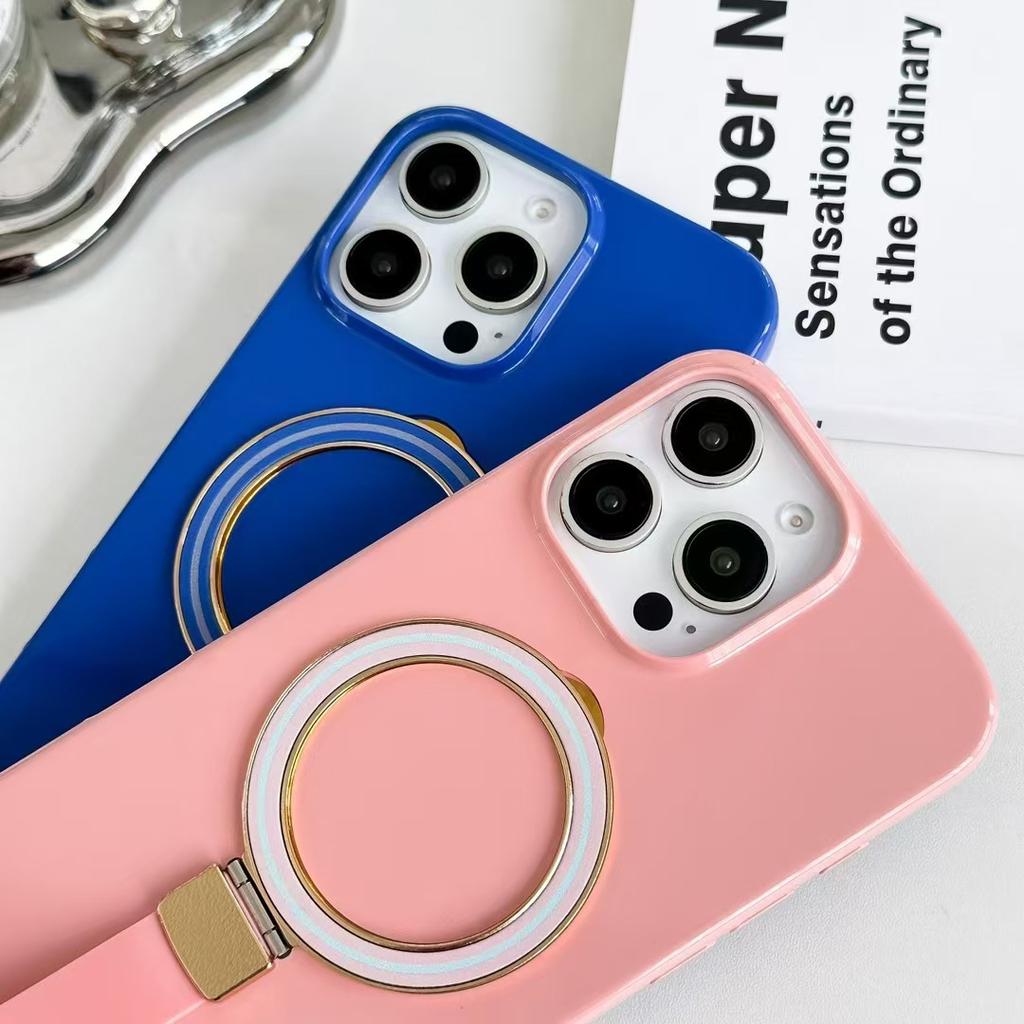 Applicable To IPhone16 Mobile Phone Case Skin-friendly Wristband Rotating Bracket IPhone15/14 Magnetic Suction Anti-fall Protection Case