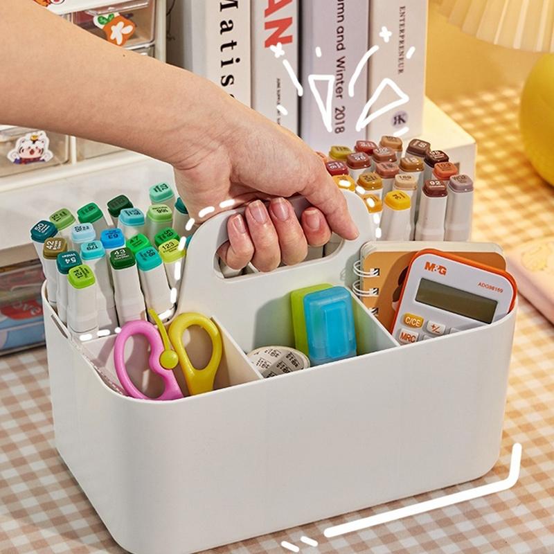 Multipurpose Organizer Stackable Plastic Caddy With Handle, Desk, Makeup, Dorm Caddy, Classroom Art Organizers And Storage Tote