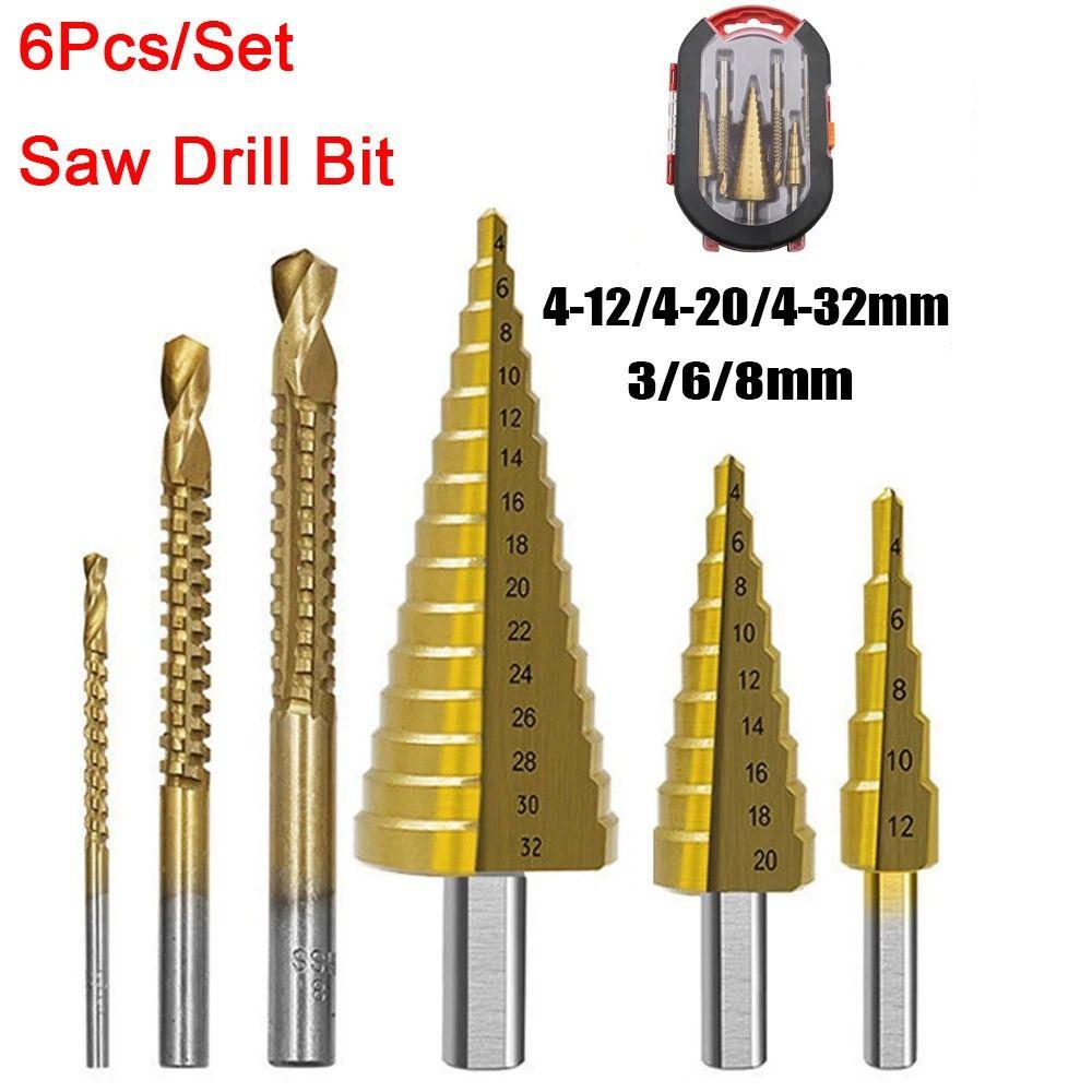 3/6/8mm Metalllochstanzer 3-12/4-20/4-32mm Bohrer Stufenbohrer Holzplatte