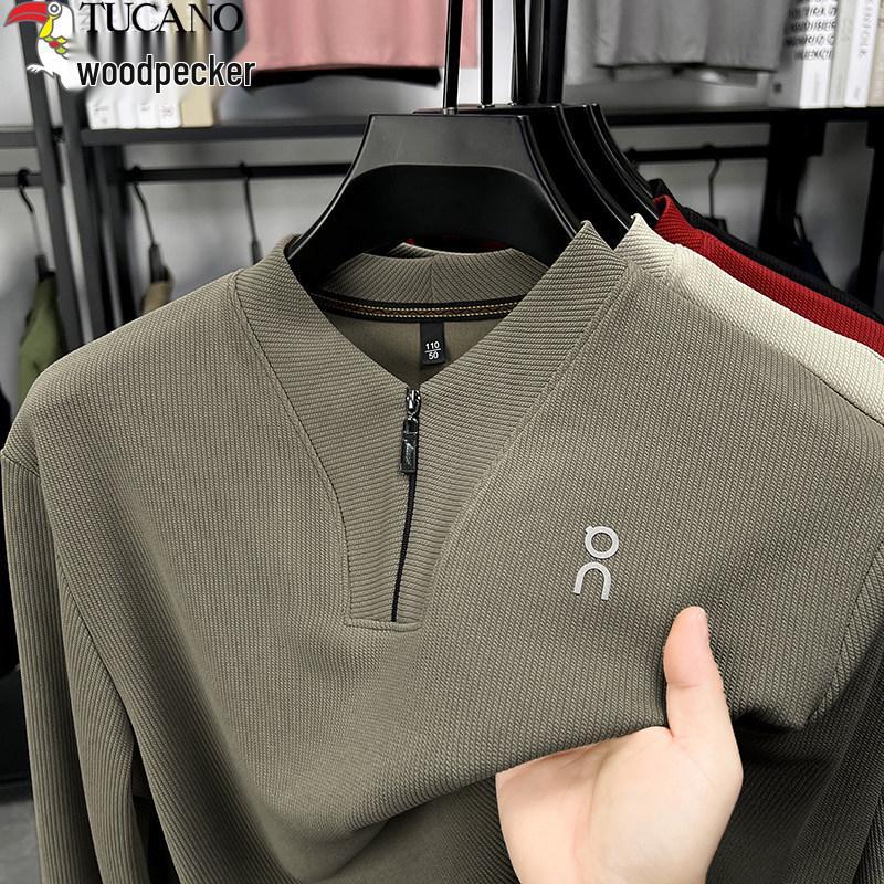 Woodpecker Herren Hoodie mit halbem Reißverschluss, Stehkragen und langen Ärmeln - Frühjahr/Herbst Kollektion 2025