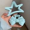 Hair Claw Transparent Jelly Color Bow Tie Star Design Shark Clip Back Head Large Hair Clip Hair Accessory
