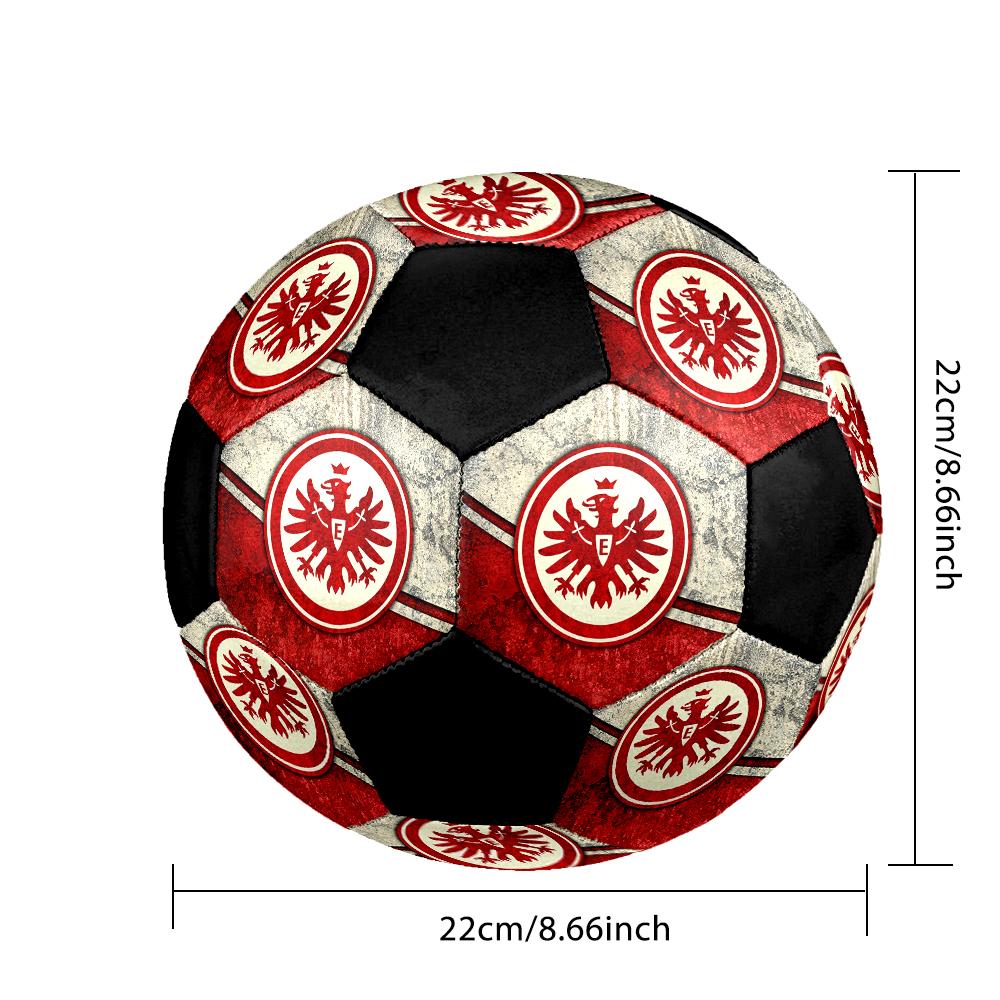 TAGLIA 5 Pallone da Calcio Eintracht Frankfurt Colorato Per Tutte le Età Cucito a Macchina PVC Pronto per la Competizione Resistente Alta Rimbalzabilità
