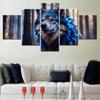 5 Piecs Animals Wall Arts Poster Painting Wolfdog Wallpaper Home Decorative Picture Print For Living Room Picture Print Artwork No Frame