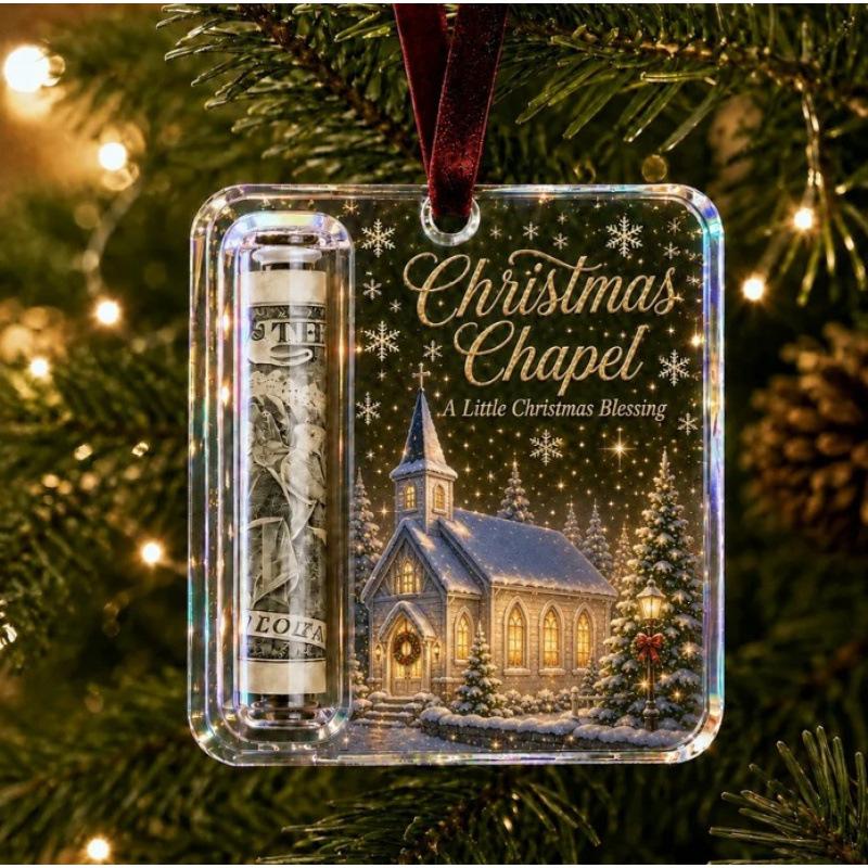 Christmas Money Holder Ornament Santa Snowman Angel Design Hanging Decoration for Christmas Tree Home Party 9.9cm