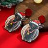 Animals Merry Christmas Earrings Cat Quicksand Dangle Earrings Sweet Elk Pendant  Gift