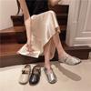 Mules à boucle à un mot pour femmes 2025 nouveau printemps à semelle plate demi-traînante jupe à enfiler chaussures simples à semelle souple
