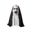 Ewokacja Duszy2 Maska Zakonnicy Halloweenowa Straszna Maska Makijażowa, Żartobliwa Twarz Ducha, Przerażające Lateksowe Nakrycie Głowy, Zakonnica