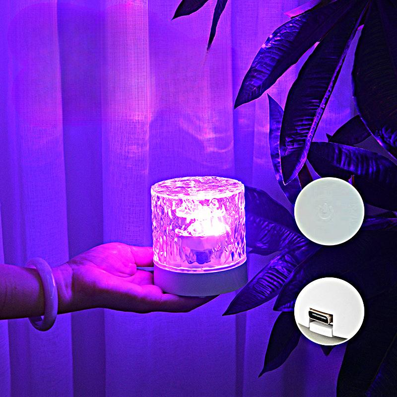 LED wiederaufladbare USB-Umgebungstischlampen RGB Water Wave Desktop dekorative Lampe