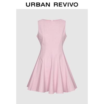 UR2026 Women's Solid Cotton Mini Dress