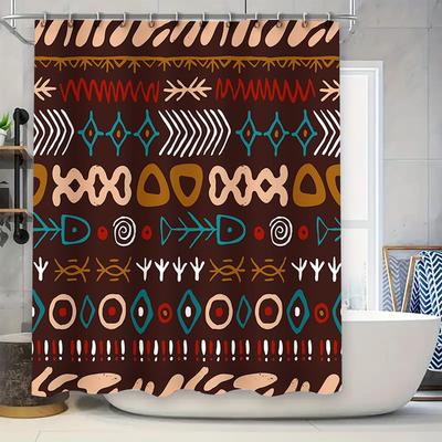 Modern Boho Bath Curtains with Geometric Patterns for Bathroom Decor Polyester Fabric Shower Curtain Waterproof Home Decoration