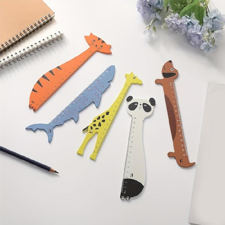 5 Pack Acrylic Animal Rulers Children Stationery Set Suitable for Kids Craft Activity and Precise Drawing Measurements
