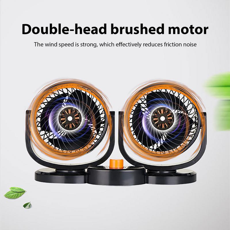 Double Head Car Fan Double Head Vehicle Fan 24V Adjustable Dashboard Cooling Device With Strong Wind Low Noise Design For Indoor