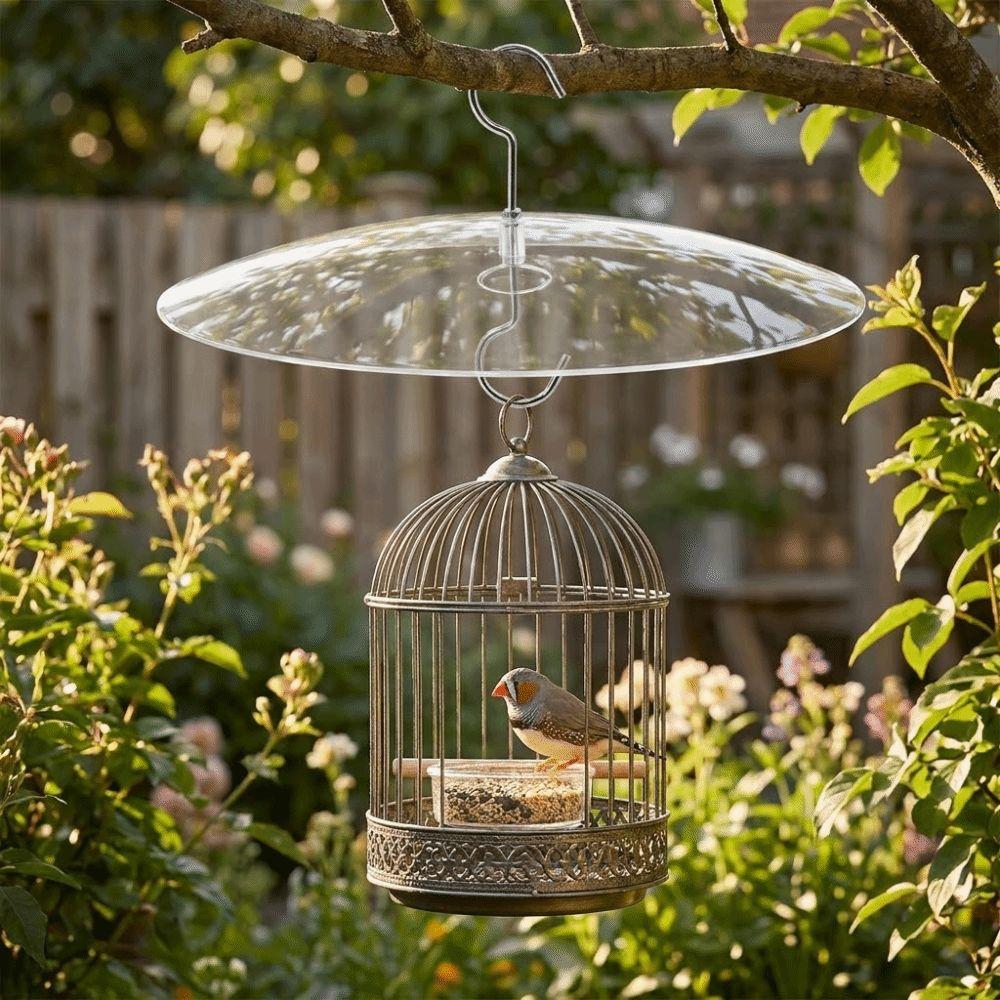Clear Dome Bird Feeder Rain Guard Cover UV Protection Weatherproof Umbrella Bird Feeder Snow Proof Plastic