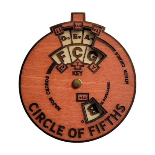 Circle of Fifths Wheel, Music Theory Learning Tool, Wooden Chord Wheel, Melody, Wooden Guitar Chord Chart, Guitar Chart, Theory Plate Learning, Series