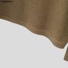 INCERUN Oversized Autumn Spring Men Casual Long Sleeve Texture T-shirts Tops