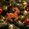 Christmas Gift for Friends Goat Tree Hanging Ornaments, Decorative 2D Flat Acrylic Themed Craft Supplies Pendant Holiday Party Home Decor, Lightweight
