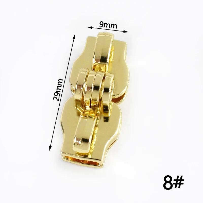 2/5/10Pairs 5# 8# 10# Lockable Nylon Zipper Sliders Double Hole Safety Zip Lock for Luggage Zips Puller Closure Repair Accessory