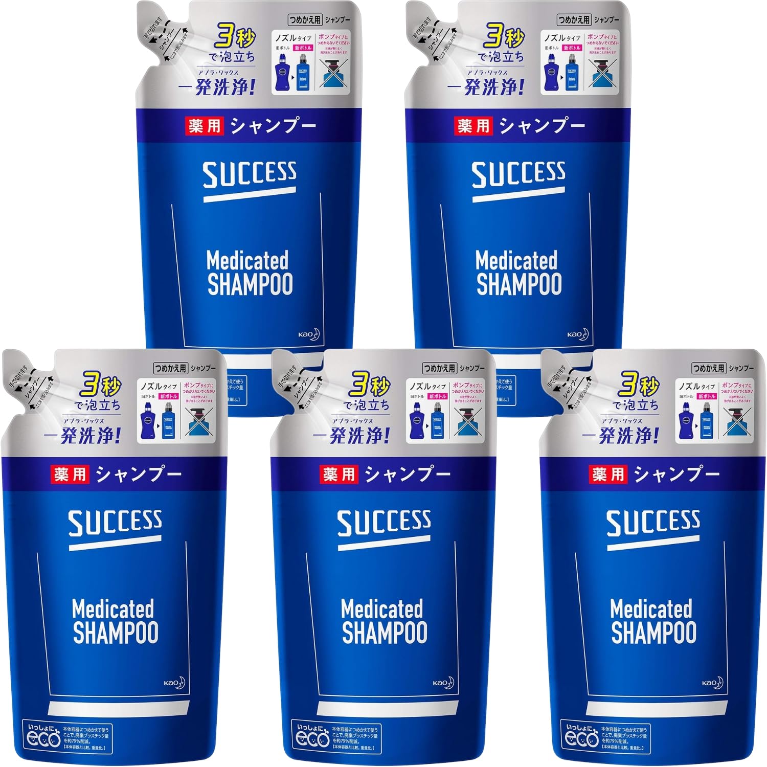 

Kao Success Лечебный шампунь Сменный блок 320 мл Набор из 5 шт. 8LINK