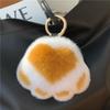 Kitten Paw Rex Rabbit Fur Keyring Pendant - Cute Plush Ball Bag Charm Birthday Gift