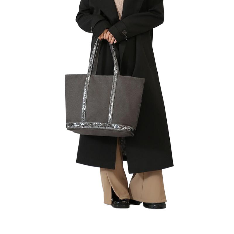 Bolso Tote de Lona Vintage con Lentejuelas Bolso de Hombro de Gran Capacidad Bolso de Mano Versátil para Desplazamientos para Mujeres Regalos