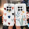 Case For Redmi 14C 4G 14R 5G A4 Note 14 Pro Poco C67 Cute Heart Flower Back Cover Soft Silicone Matte Protective Fundas Cartoon