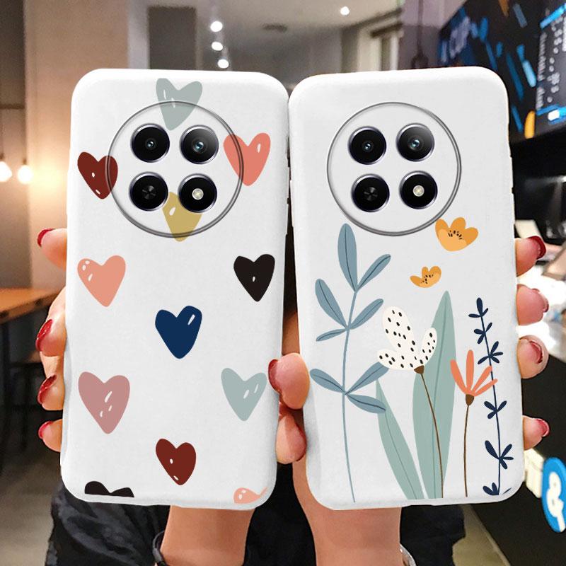 Case For Redmi 14C 4G 14R 5G A4 Note 14 Pro Poco C67 Cute Heart Flower Back Cover Soft Silicone Matte Protective Fundas Cartoon