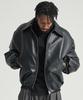 Tener Two-Way Leather Balloon Padded Jumper Black