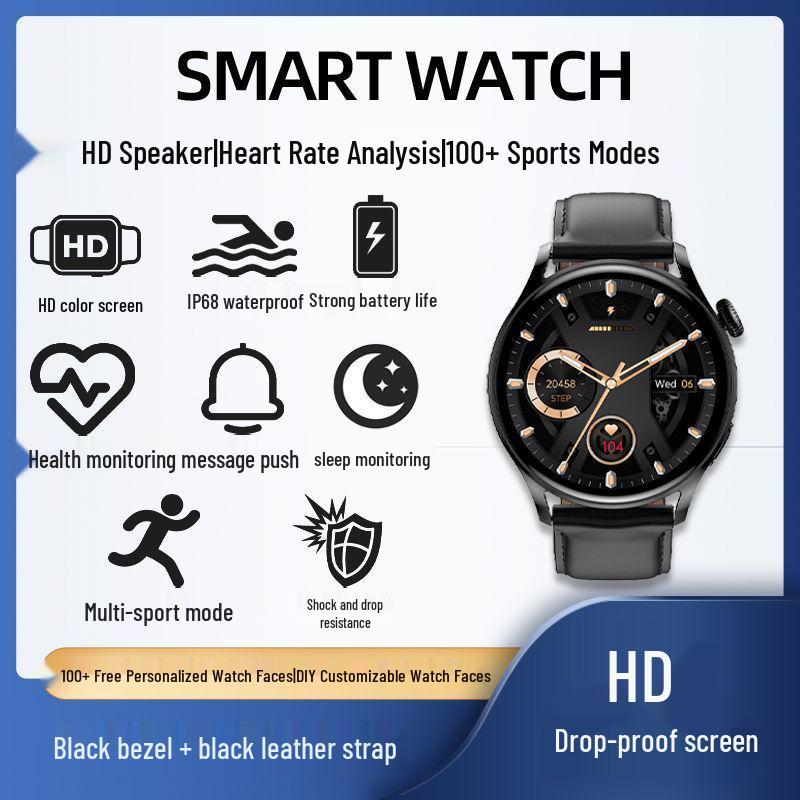 Smartwatch Fitness Tracker: Heart Rate, Blood Pressure, SpO2 Detection, IP68 Waterproof, Low Power, Long Battery Life for Running & Sports.