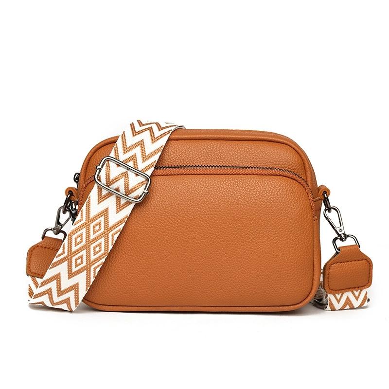 Sac bandoulière élégant pour femme, Sac messager en cuir, Sac à bandoulière polyvalent avec bandoulière réglable à motif géométrique