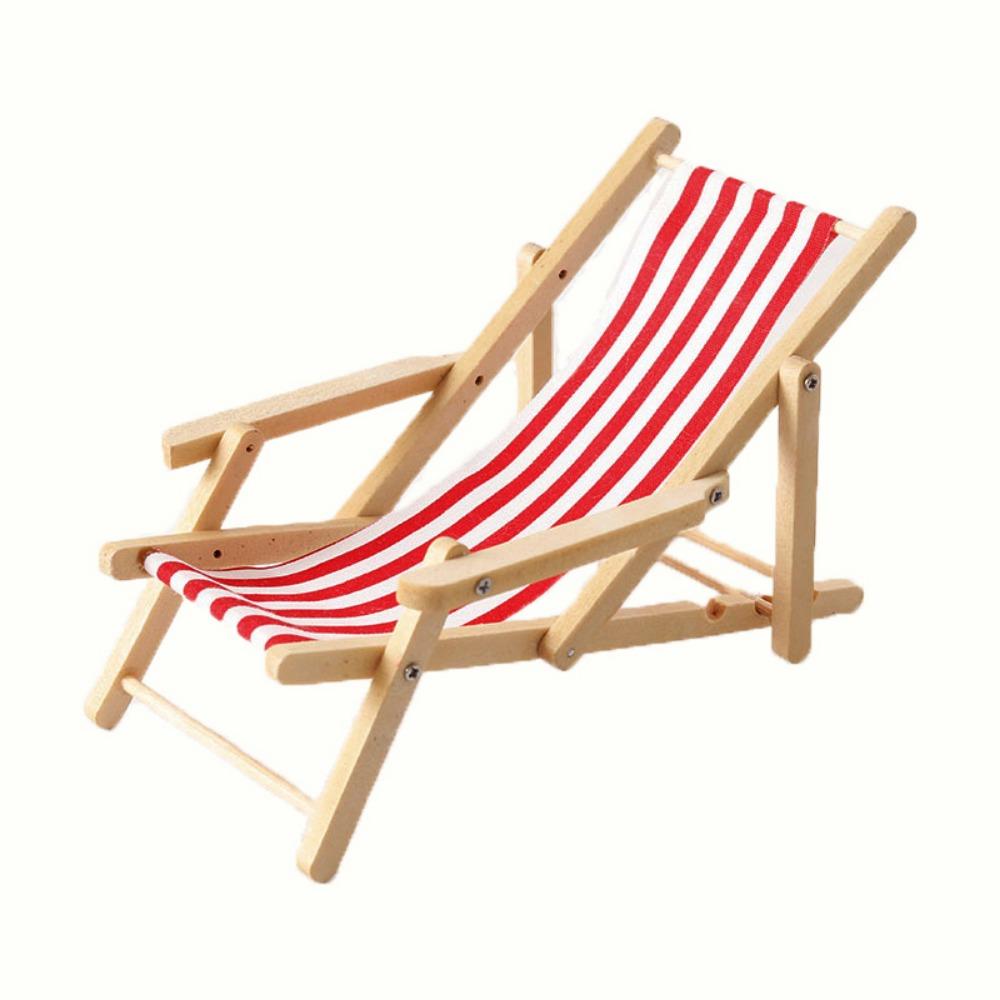 Mini 1/12 Dollhouse Chair Multicolors Summer Vacation Beach Chair  For OB11 Doll