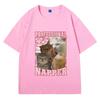 Professional Napper Funny Cat Meme Tshir Unisex Women Casual Tshirt Vintage Fashion Aesthetic T Shirts Streetwear