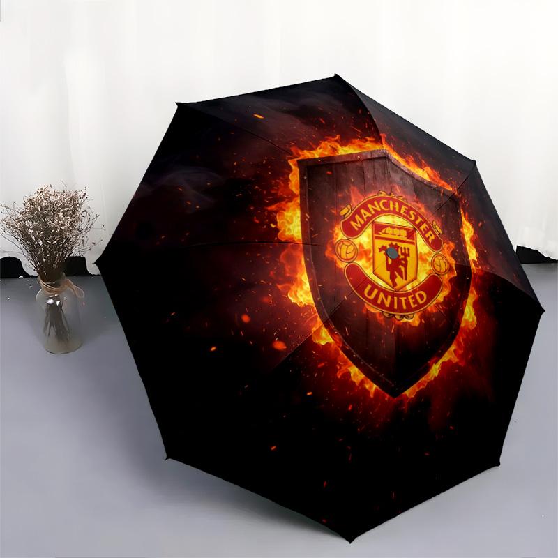 Man United3pattern, automatic folding umbrella, portable and foldable design, 8 ribs, a Christmas or birthday gift.