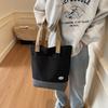 Commuter Tote Bag Women Color Block Underarm Bag Student Shoulder Bag