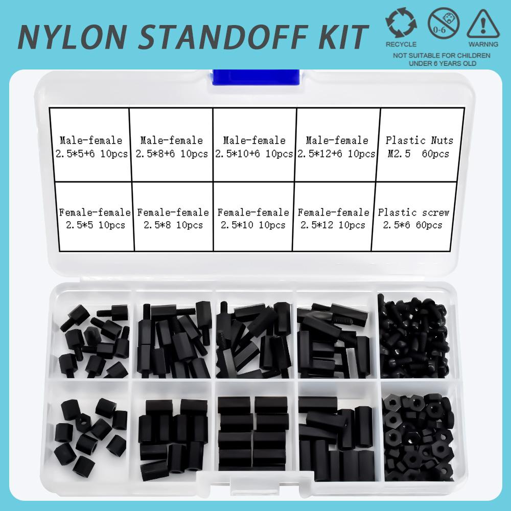 200 Stück/Set Nylon PCB Motherboard Abstandsschraube Bolzen Mutter Kunststoff Nylon Isoliertes Kit M2 M2.5 M3 M4 Sechskant Sechskant Abstandssäule