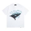 Summer Men's and Women's Represent Shark Print T-Shirt Vintage Washed Streetwear