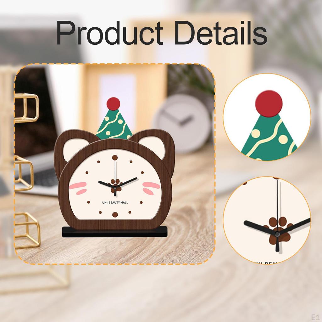 Table Clock Desk Silent Unique Ornament Home Decoration for Bedside Countertop Bedroom