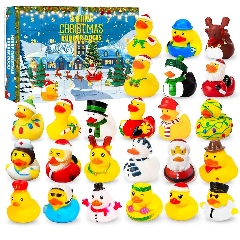 Christmas Rubber Duck Advent Calendar ,24 Days Christmas Countdown Calendar,24 Rubber Ducks for Boys Girls Christmas Party