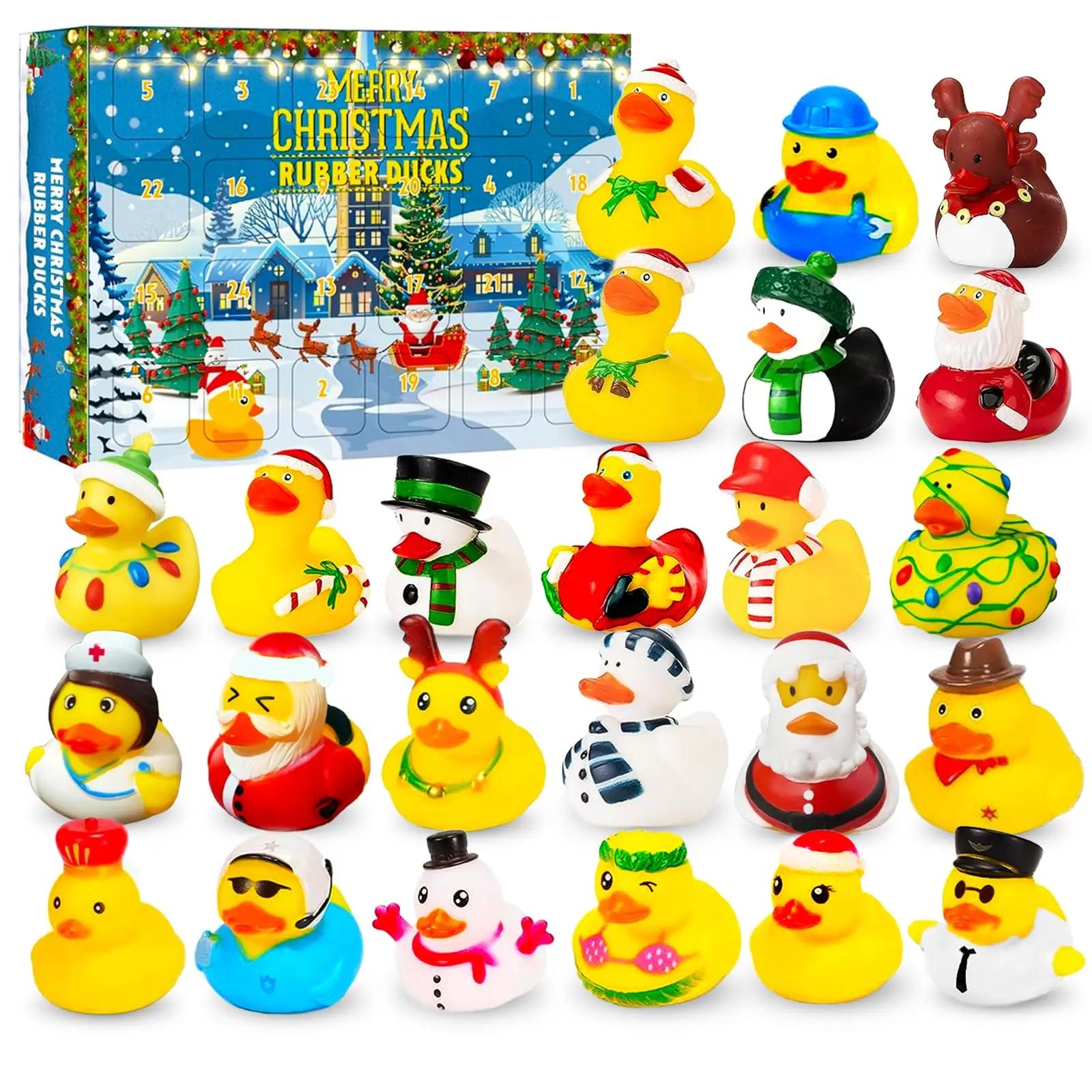 Christmas Rubber Duck Advent Calendar ,24 Days Christmas Countdown Calendar,24 Rubber Ducks for Boys Girls Christmas Party S