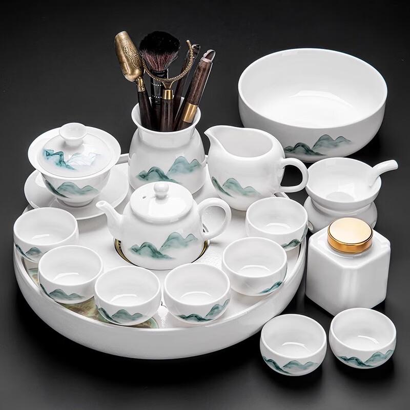 Naijiang Luxury White Ceramic Kung Fu Tea Set