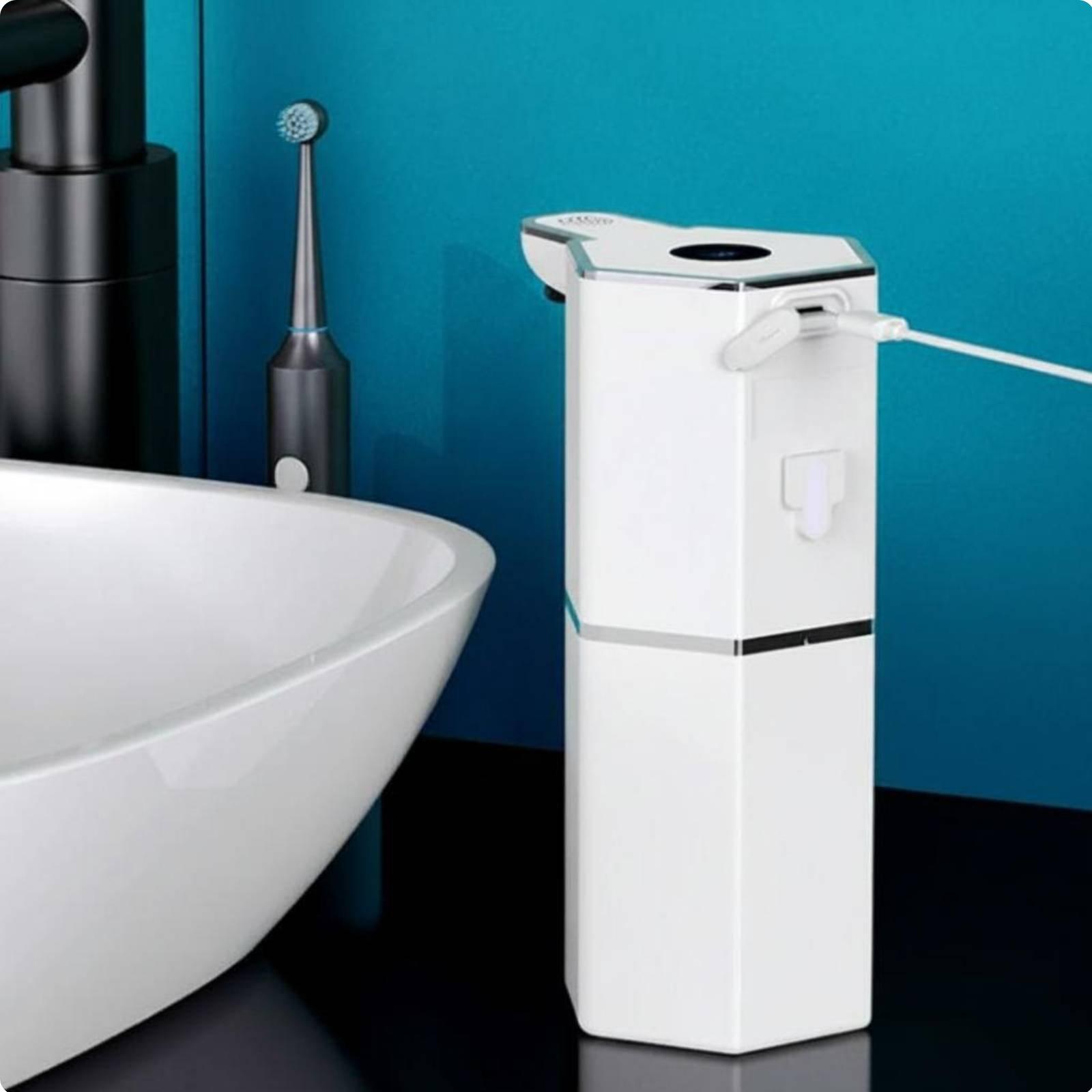 Smart Motion-Activated Soap Dispenser IPX5 Waterproof Touchless Foam Dispenser Bathroom Accessory Digital Display for Kitchen