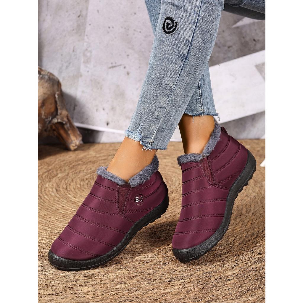 Women's Shoes with Winter Velvet and Thick Snow Anti Slip, Wearing Women's Boots for Warmth and Snow Boots